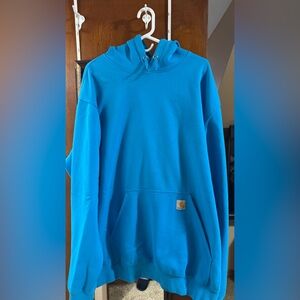 Carhartt Loose Fit Midweight Logo Sleeve Hoodie Bright Blue